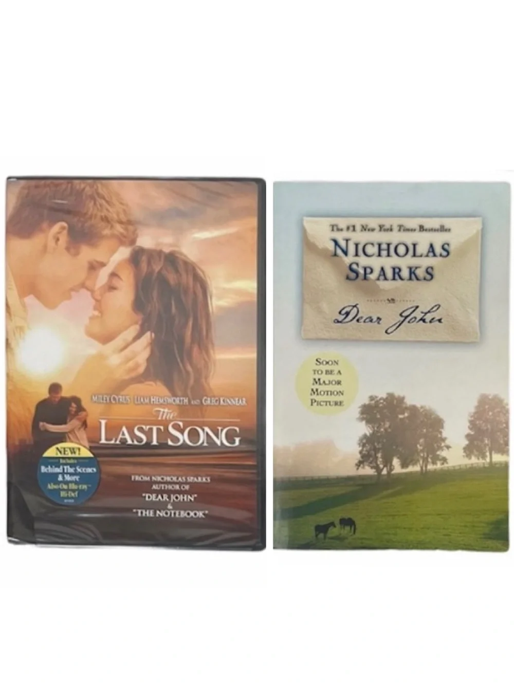Nicholas Sparks Bundle: The Last Song DVD & Dear John Book BookTok Y2K Romance